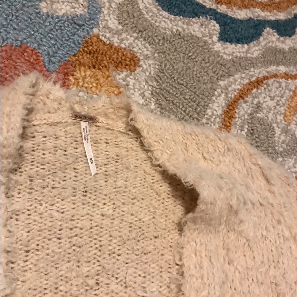 Free People Cream Cozy Open-Front Long Cardigan - Picture 4 of 4